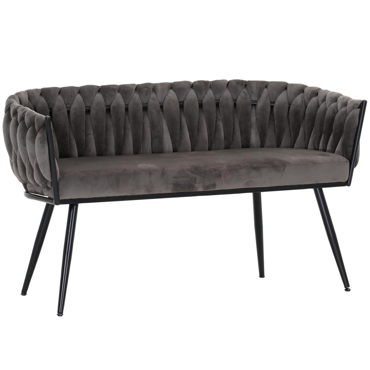 ŁAWKA WEAVY - czarny/szary, Modern, metal/tkanina (130/78/55cm) - Livetastic