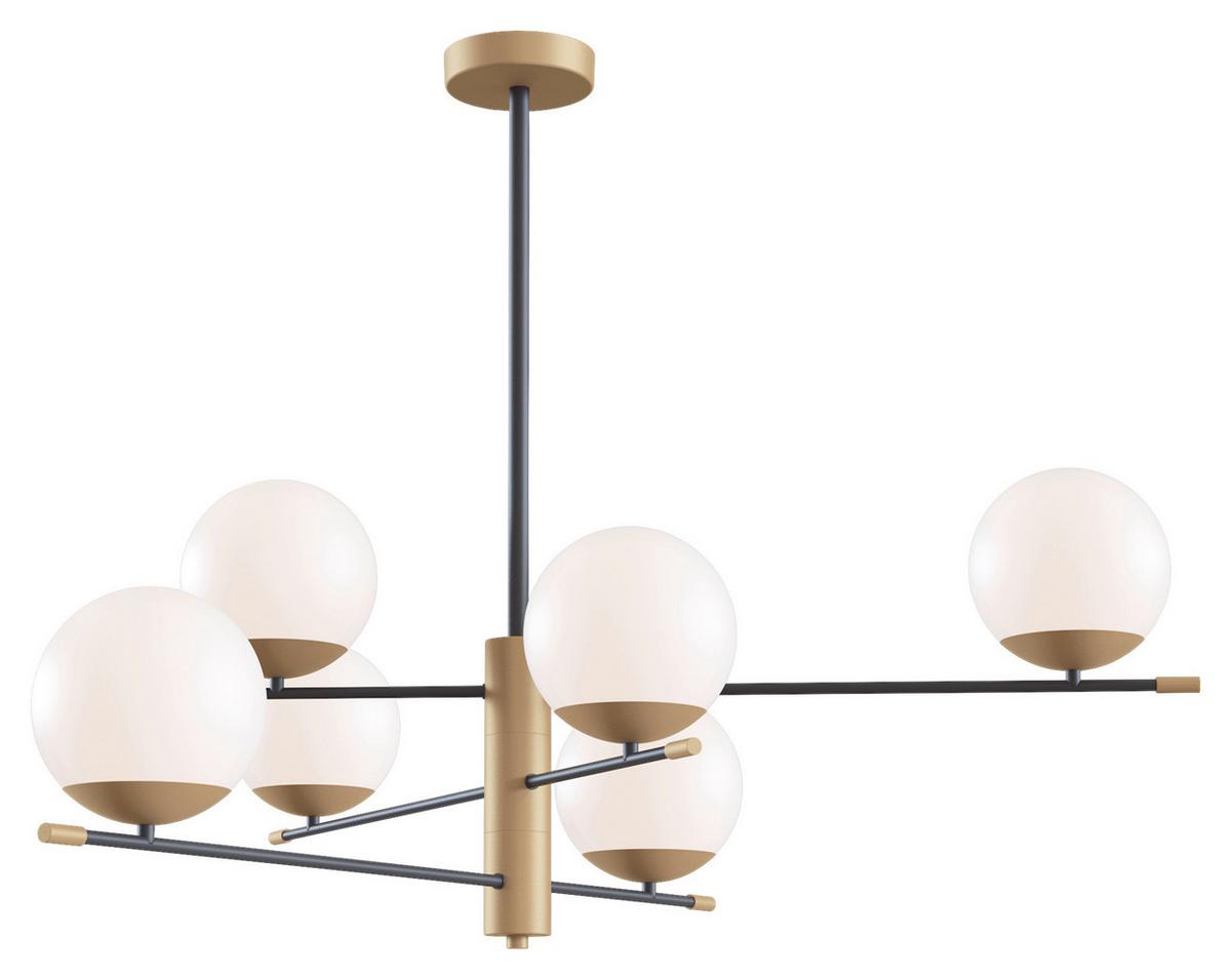 Pendelleuchte Nostalgia Mattgoldfarbig max. 40 Watt - Goldfarben/Schwarz, Trend, Glas/Metall (100/47,5/100cm) - MAYTONI