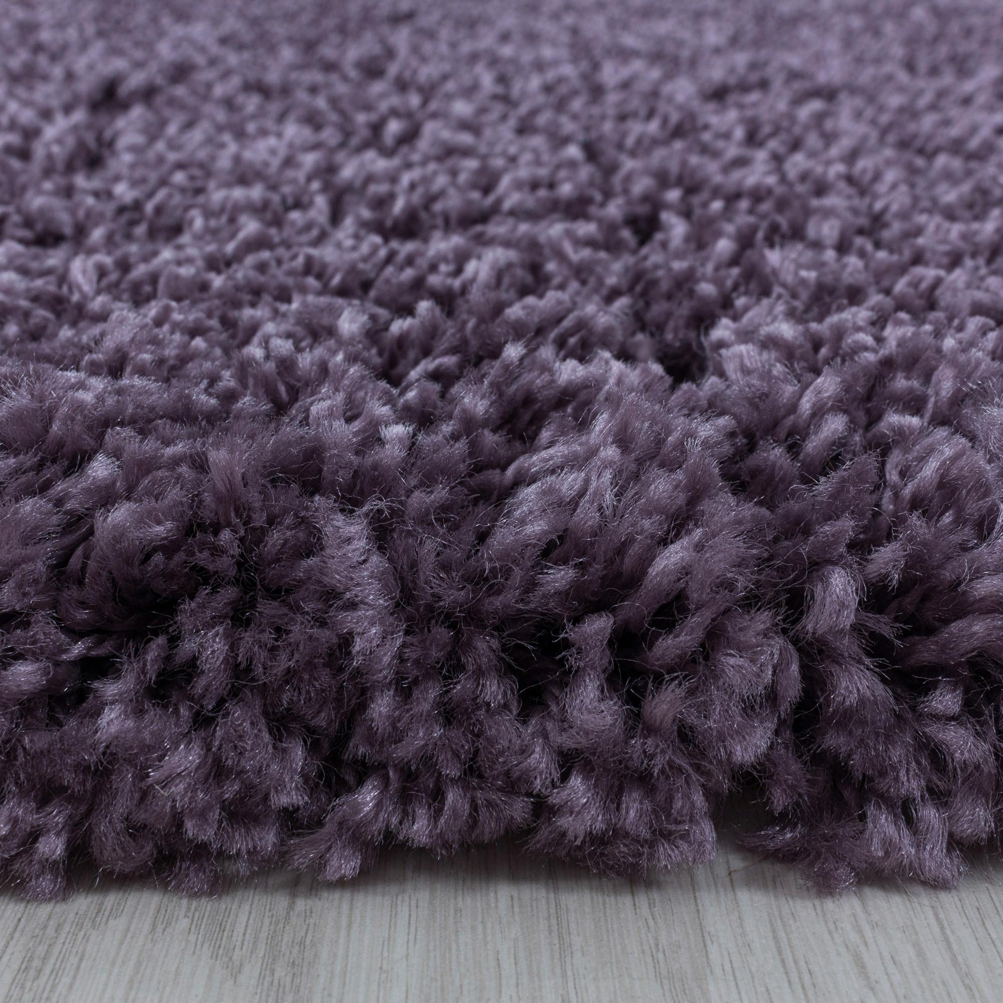 Hochflorteppich Sydney Violett Ø ca. 80cm - Violett, Basics, Textil (80cm)