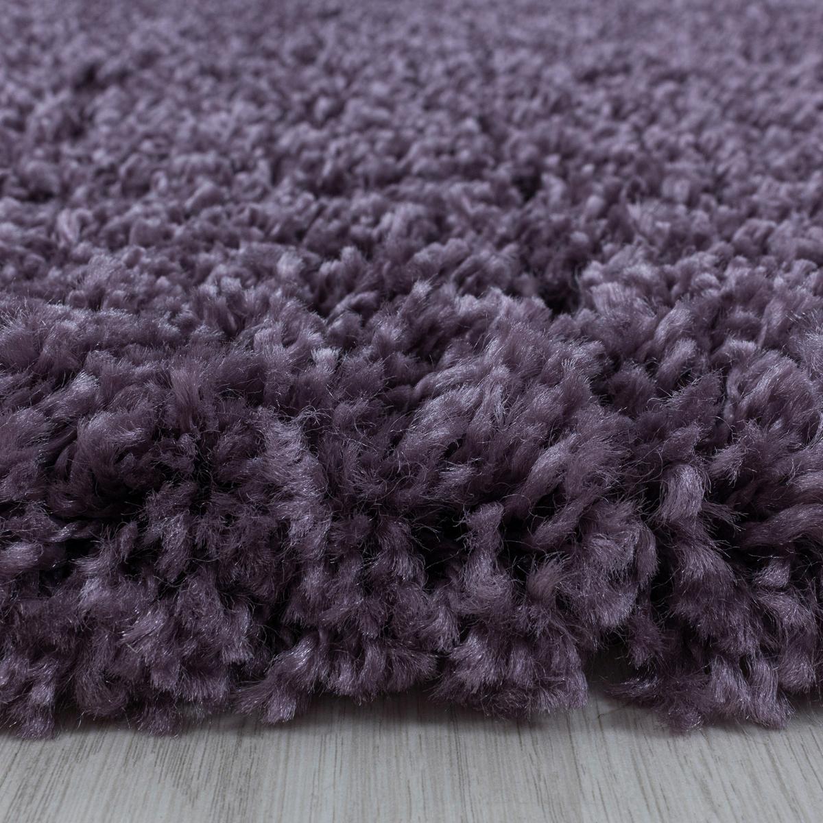 Hochflorteppich Sydney Violett Ø ca. 80cm - Violett, Basics, Textil (80cm)