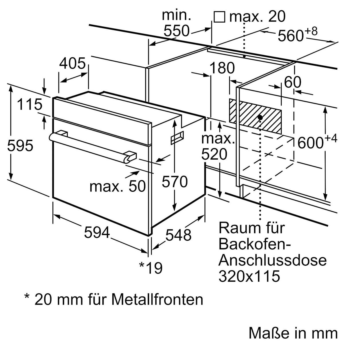 Einbaubackofen HB010FBA0 schwarz/edelstahl - (59,4/59,5/54,8cm) - Siemens