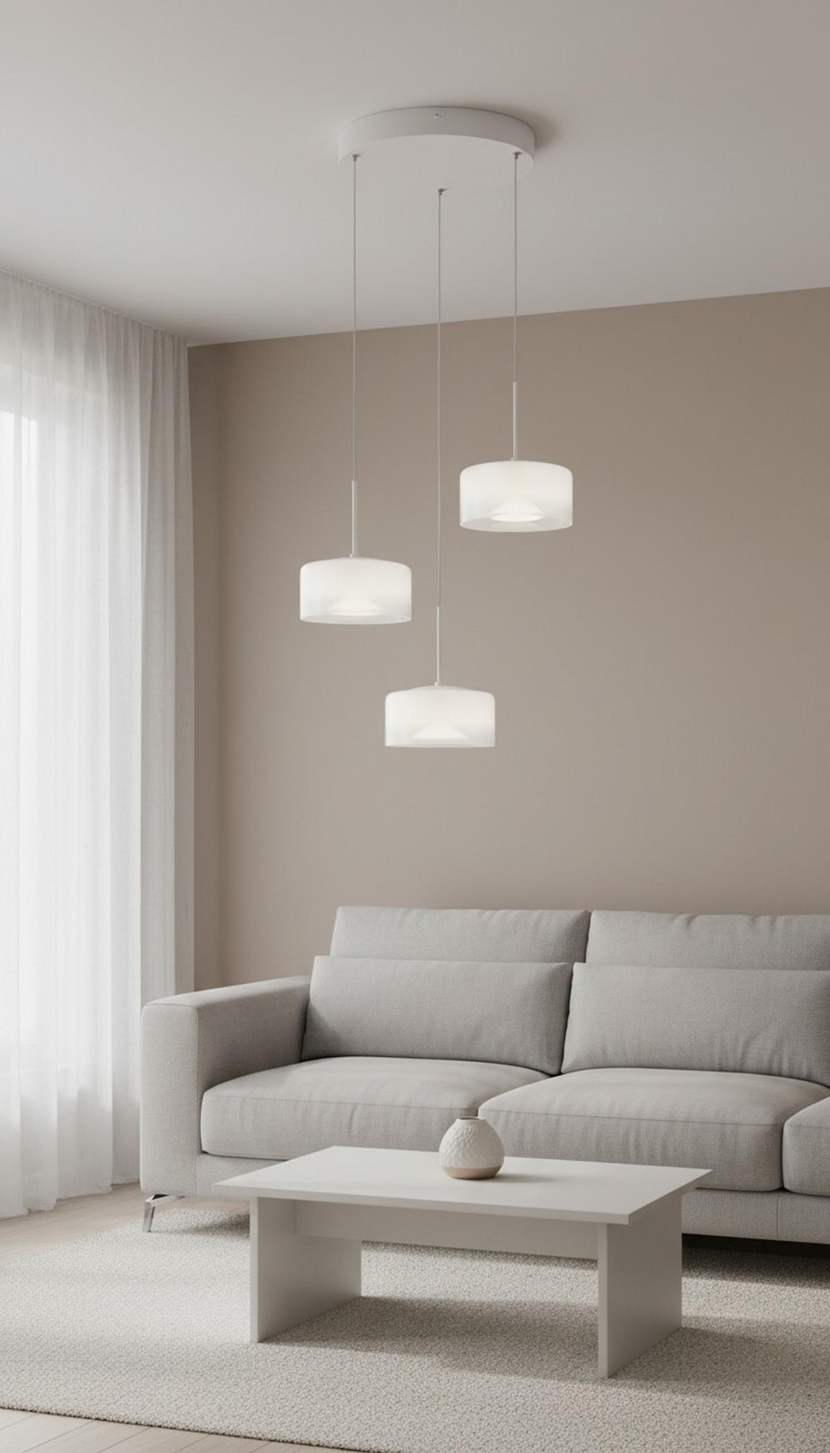 LAMPA WISZĄCA LISSI - przejrzysty/biały, Design, tworzywo sztuczne/metal (40/150cm) - Collet's Monde