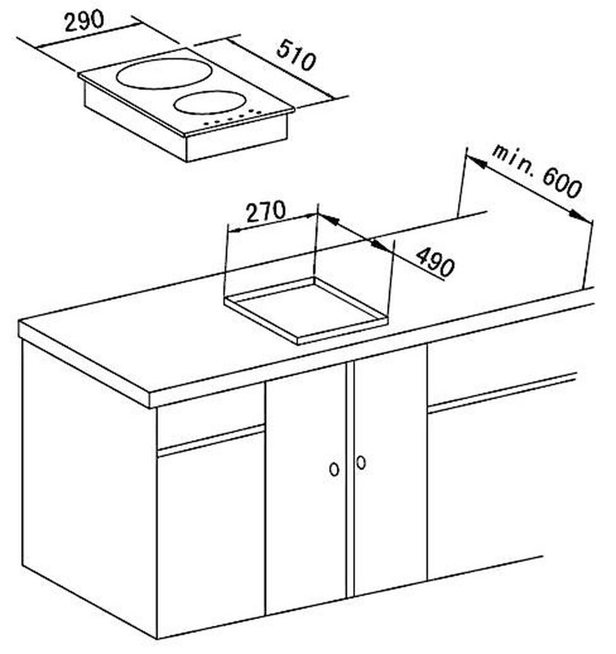 PŁYTA DWUPALNIKOWA EB-DKF-2 - kolor stalowy, Basics, metal (29/4/51cm) - PKM