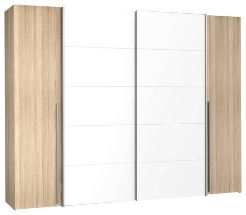 Kombinirana Omara Za Oblačila Narago, Bela, Barva Hrasta - bela/barve aluminija, Konvencionalno, kovina/umetna masa (270,3/210/61,2cm) - Mömax