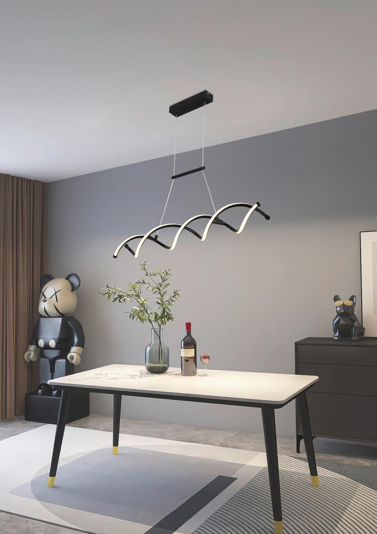 LED-Hängeleuchte Mimi in Schwarz max. 24 Watt - Schwarz, MODERN, Kunststoff/Metall (88/13/120cm) - Mömax