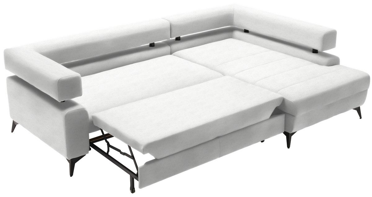 Kutna Garnitura Rosalie - bijela/crna, Konvencionalno, tekstil/metal (265/184cm) - Modern Living