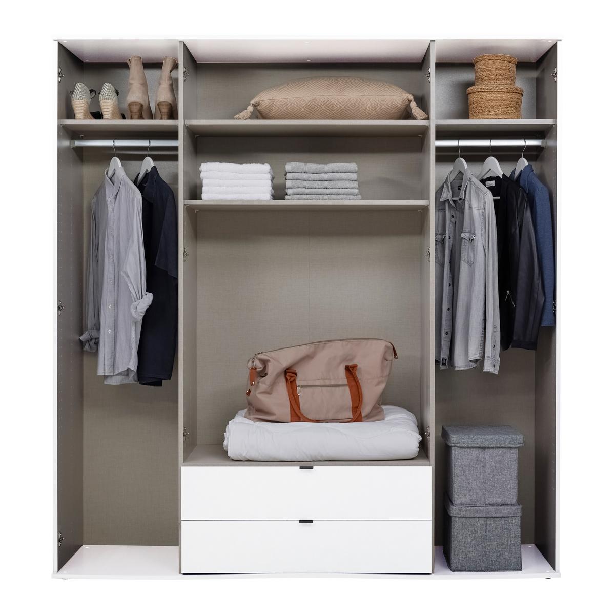 Drehtürenschrank Avila Weiß - Weiss, Konventionell, Glas/Holzwerkstoff (181/194/53cm) - Mömax