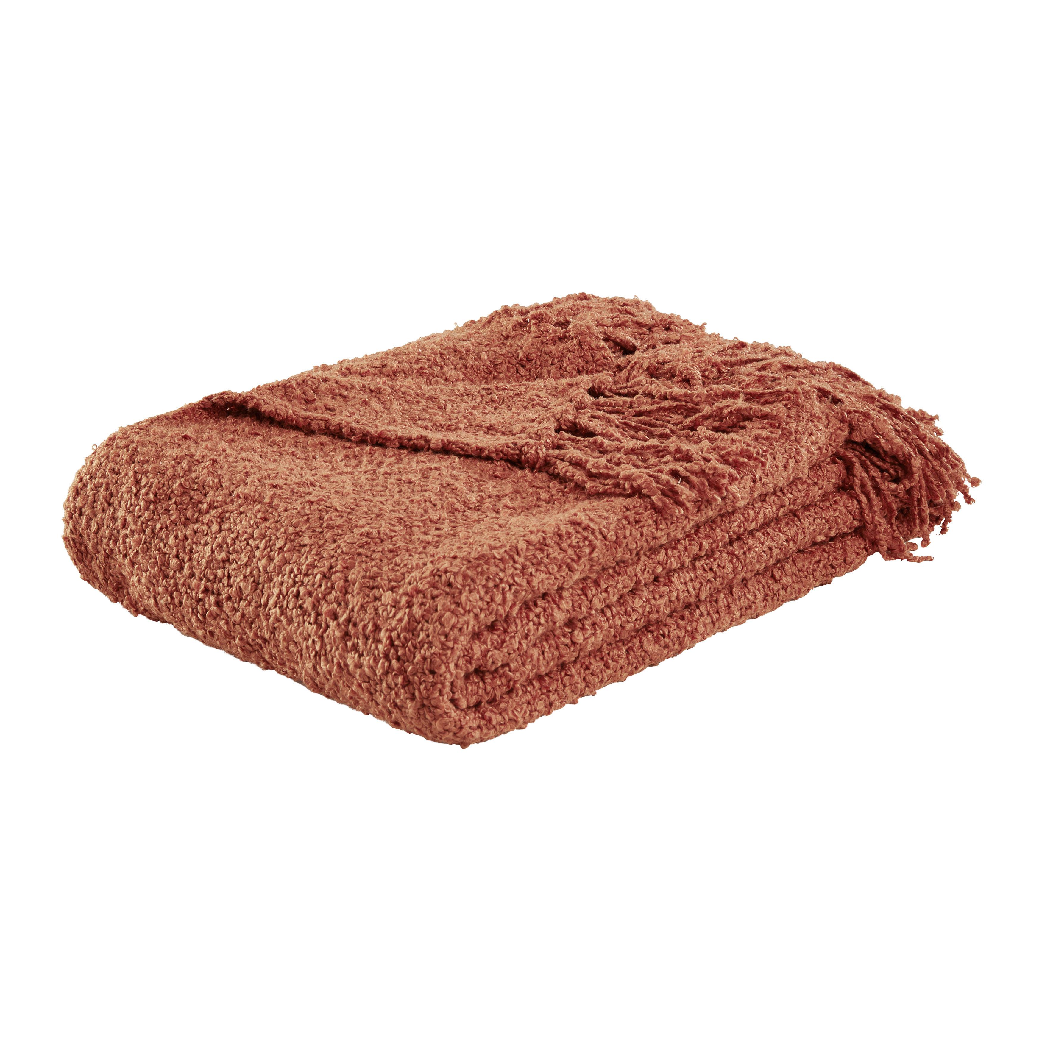Kuscheldecke Boucle Rostfarben ca. 130x170cm - Rostfarben, Modern, Textil (130/170cm) - Moderano