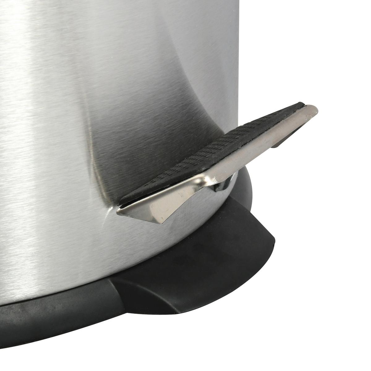 Treteimer 100157 - Silberfarben/Schwarz, Basics, Kunststoff/Metall (29,5/63,5/29,5cm) - Spirella