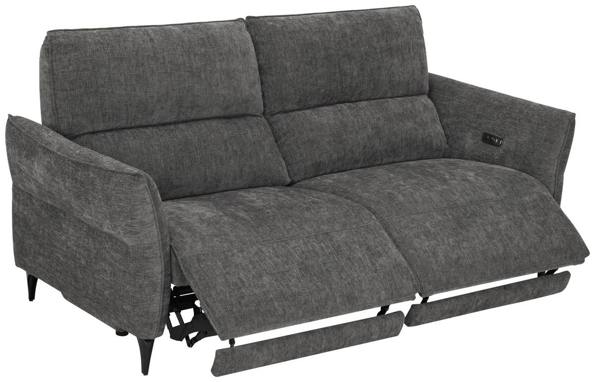 2-Sitzer-Sofa Cape Town Dunkelgrau - noir/gris foncé, Modern, métal/textile (200/98/93cm) - Mömax