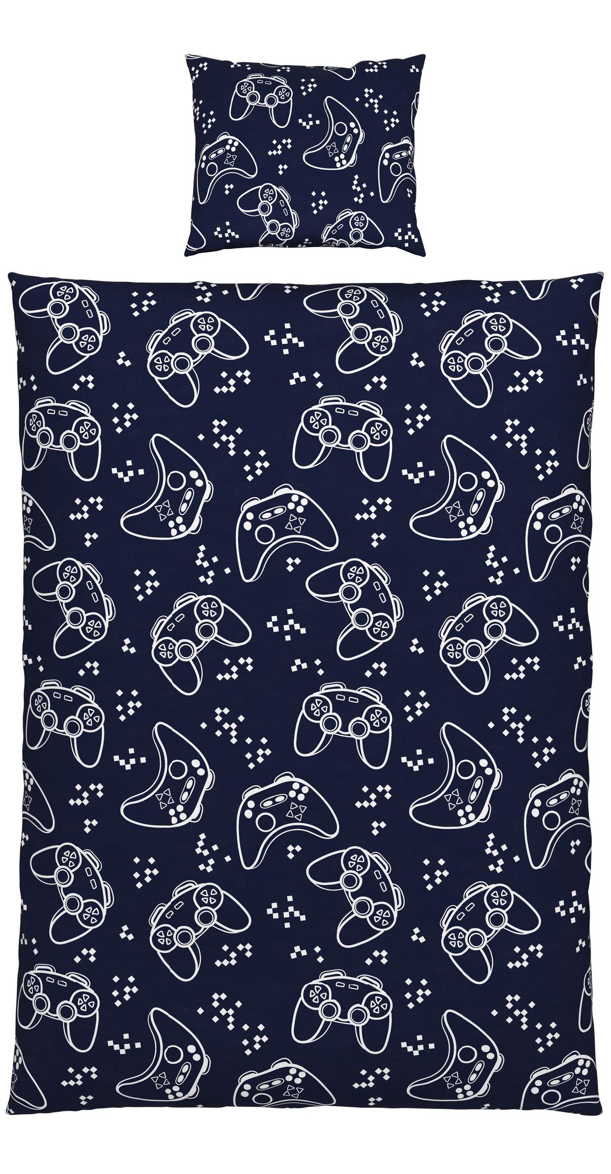 JUGENDBETTWÄSCHESET GAMING -EXT- - Blau, Textil (160/210cm) - Modern Living