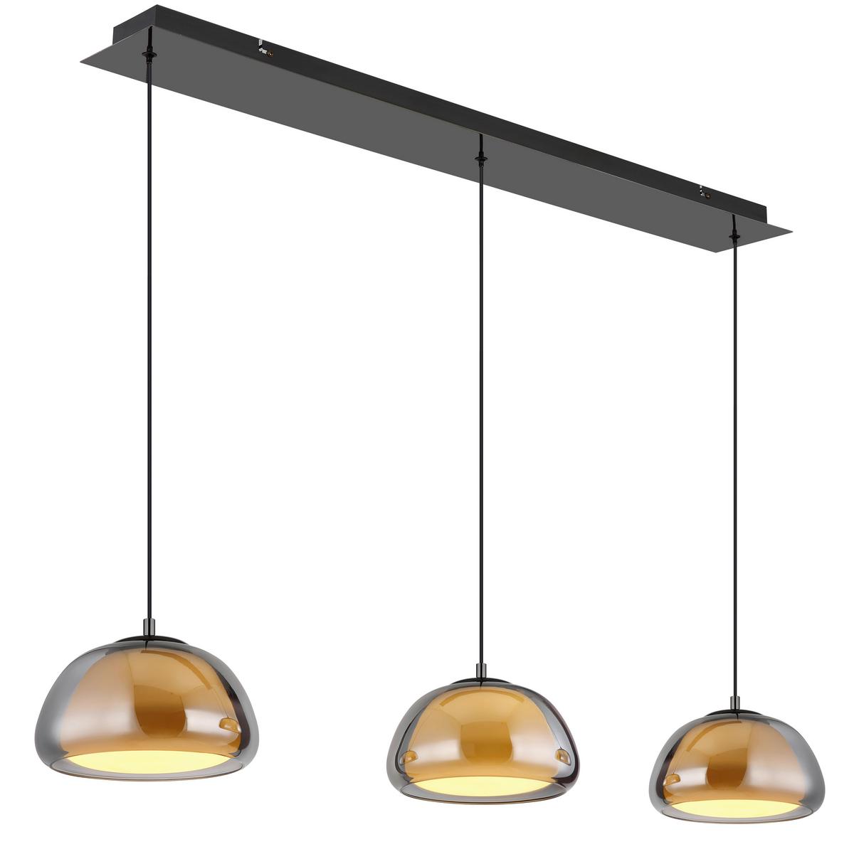 Led Viseća Svjetiljka Avila - bijela/siva, Design, staklo/metal (117/25/120cm) - Globo