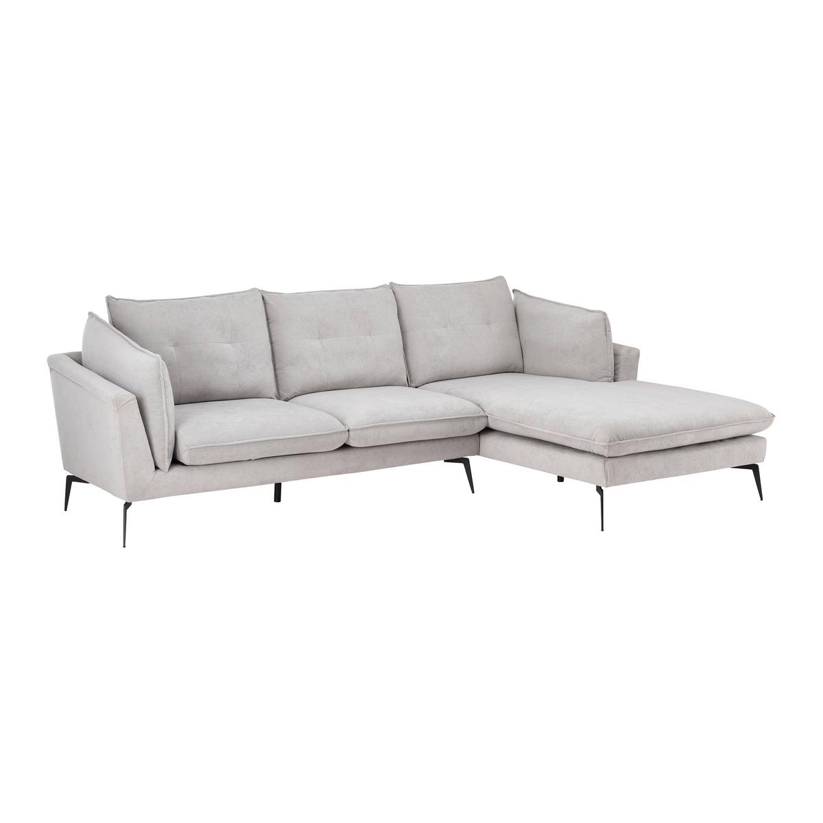Sarokkanapé Sandro - világosszürke, Modern, textil/fa (258/86/82-160cm) - Bessagi Home