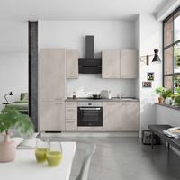 Küchenblock Riva High m. Geräten Grau - Schieferfarben/Edelstahlfarben, MODERN, Holzwerkstoff/Metall (240cm) - Nobilia