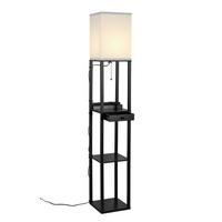 Stehleuchte Sven Schwarz/Weiß max. 40 Watt - Schwarz/Weiß, Basics, Holzwerkstoff/Kunststoff (26/160/26cm)