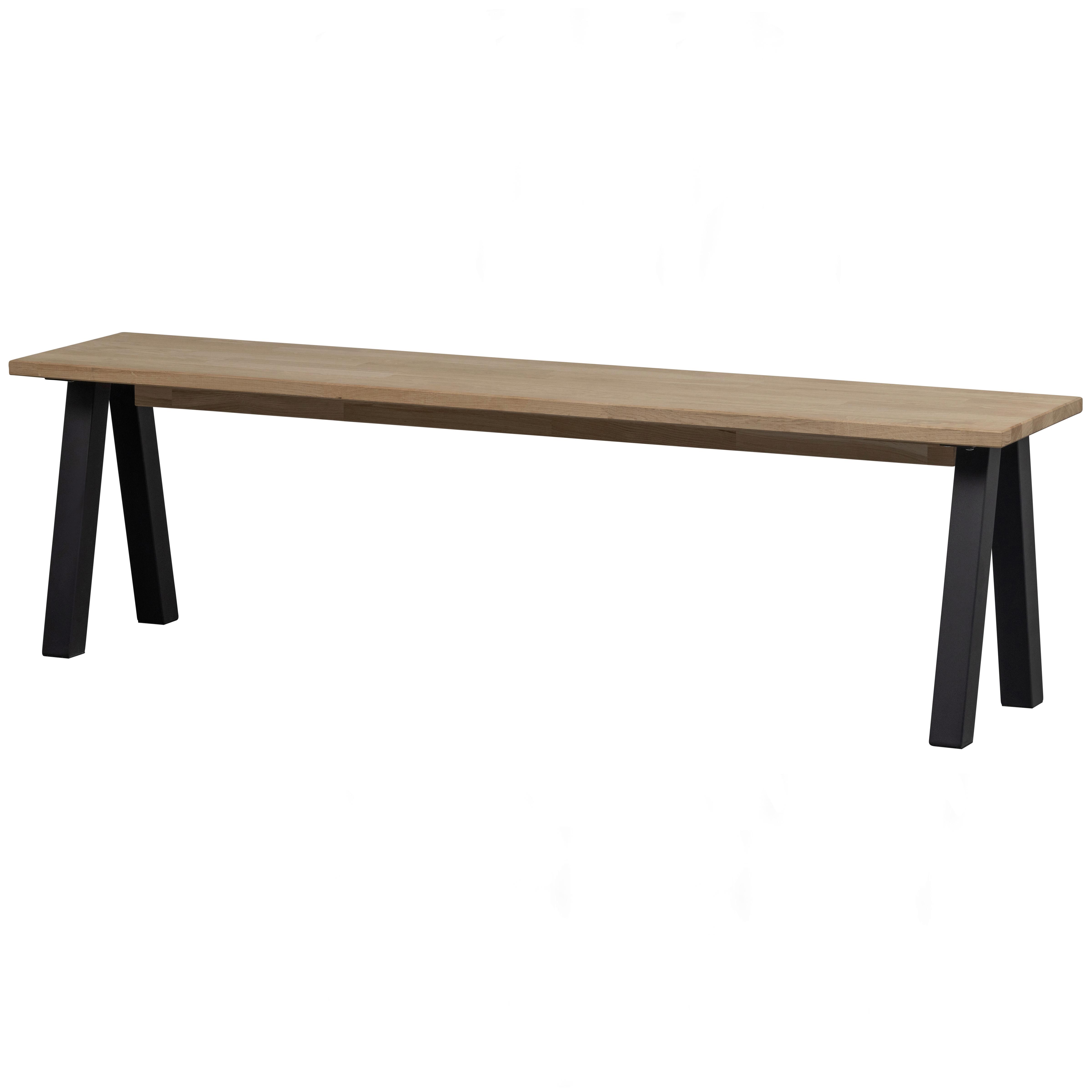 Sitzbank Tablo Eichefarben B: 160cm - Eichefarben/Schwarz, MODERN, Holz/Metall (160/46/35cm) - Livetastic