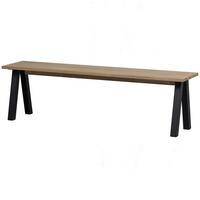 Sitzbank Tablo Eichefarben B: 160cm - Eichefarben/Schwarz, MODERN, Holz/Metall (160/46/35cm) - Livetastic