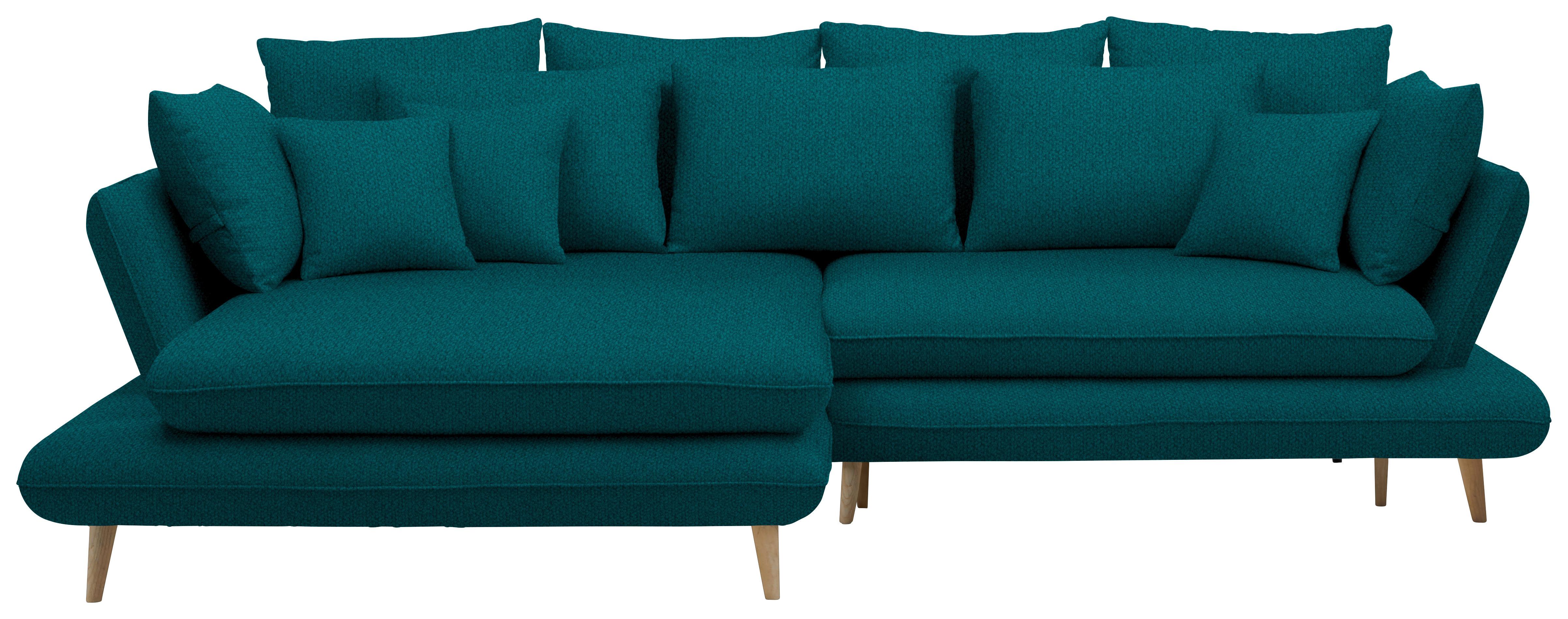 Ecksofa Monte Petrol - Petrol/Naturfarben, ROMANTIK / LANDHAUS, Holz/Textil (181/283cm) - Based