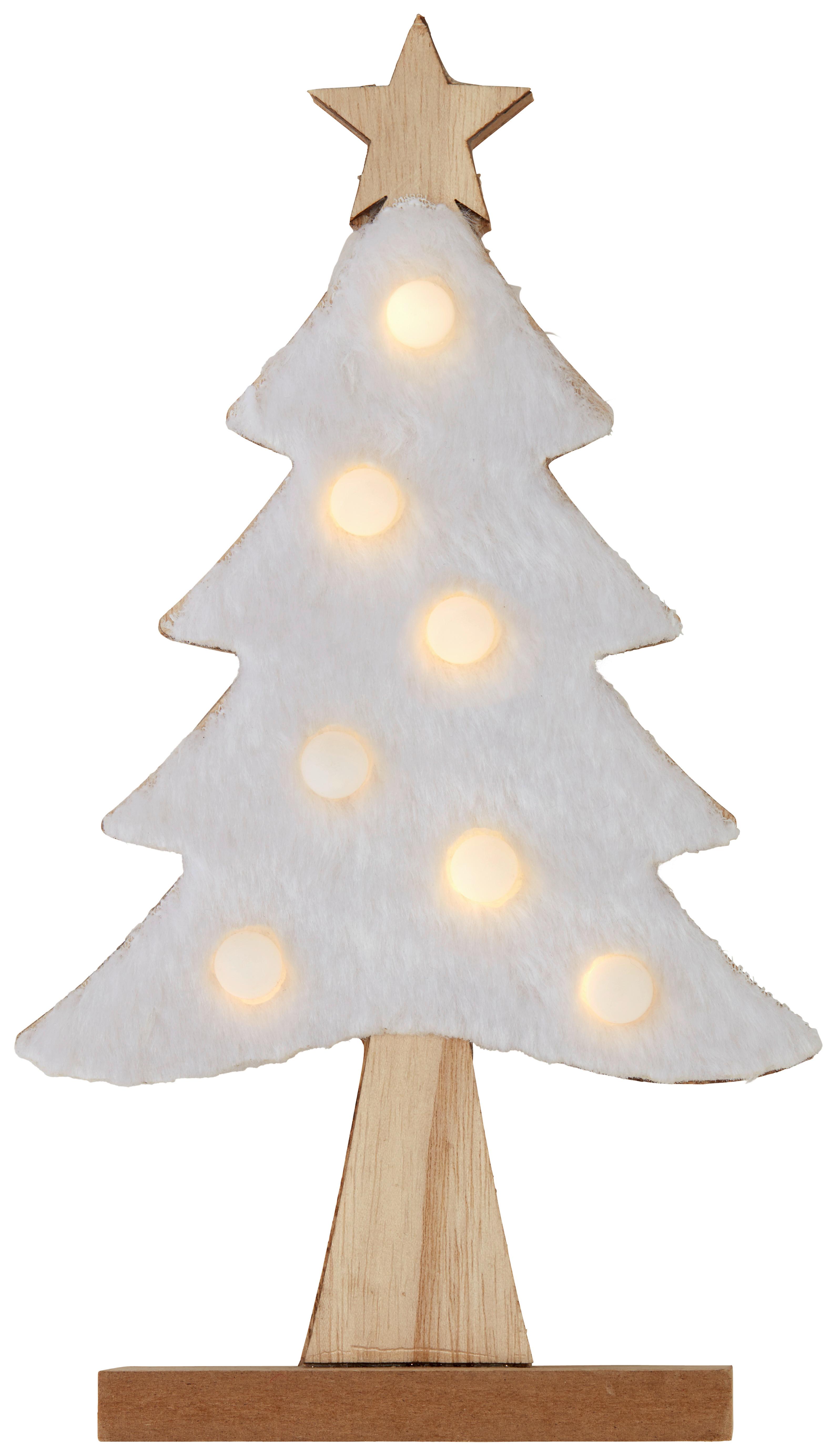 LED-Dekoleuchte Camille Weiss - Weiss, Holz/Textil (14/20cm) - Premium Living