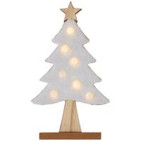 LED-Dekoleuchte Camille Weiss - Weiss, Holz/Textil (14/20cm) - Premium Living