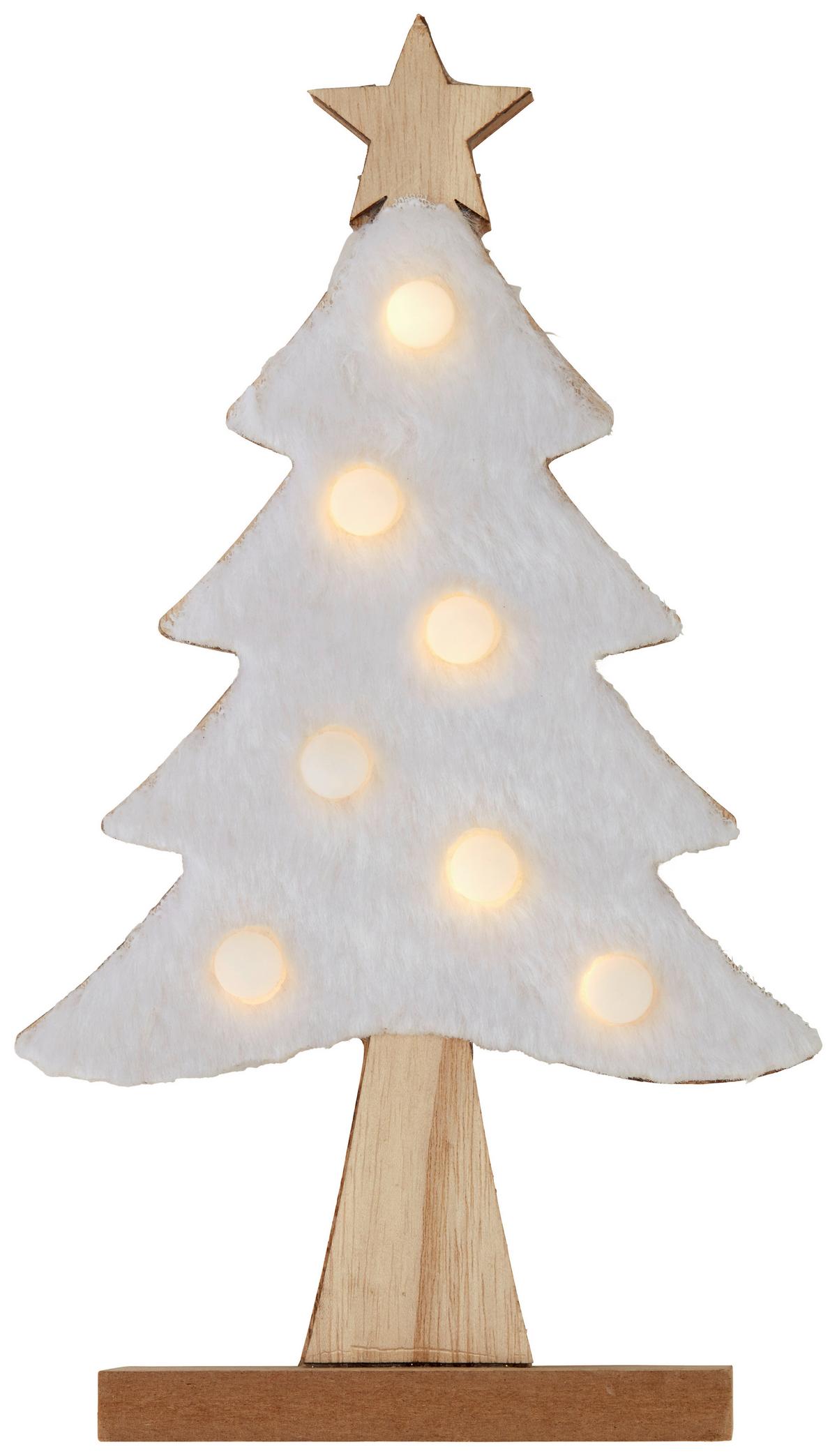 LED-Dekoleuchte Camille Weiss - Weiss, Holz/Textil (14/20cm) - Premium Living