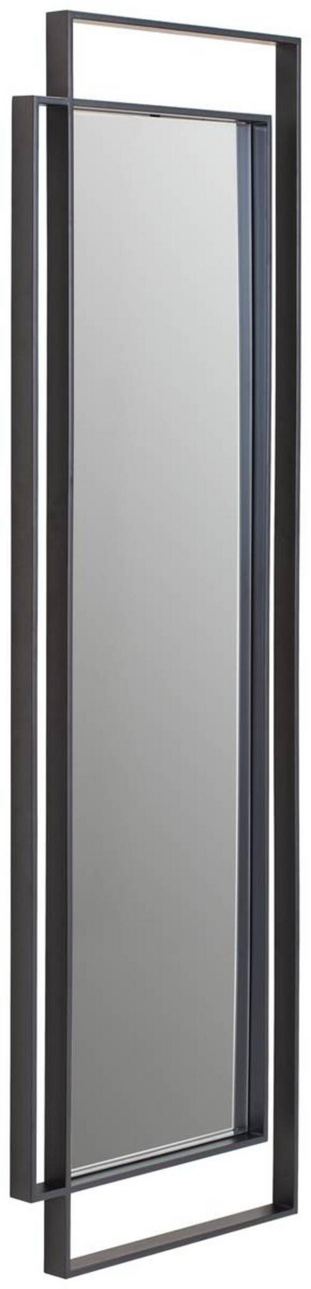 LUSTRO ŚCIENNE DANIEL - przejrzysty/czarny, Trend, materiał drewnopochodny/metal (50/160/4cm) - Xora