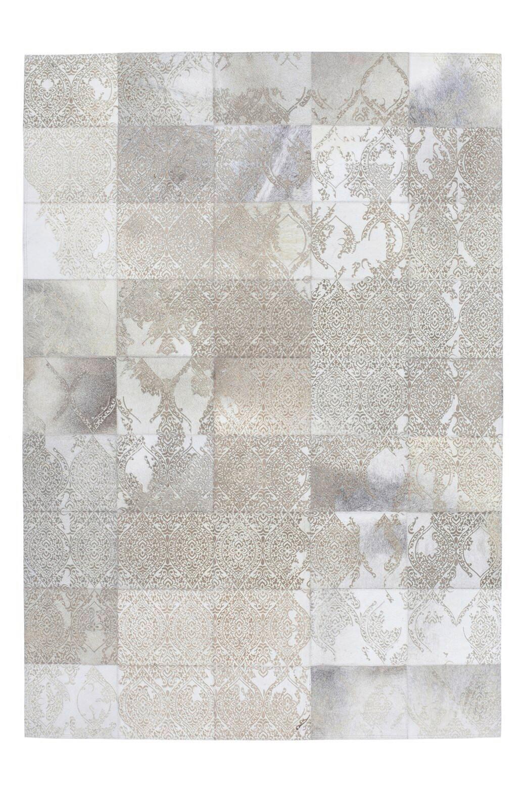 Flachwebeteppich Cobra 343 Silber 200cm X 300cm - Silberfarben, Design, Leder/Textil (200/300cm) - Kayoom