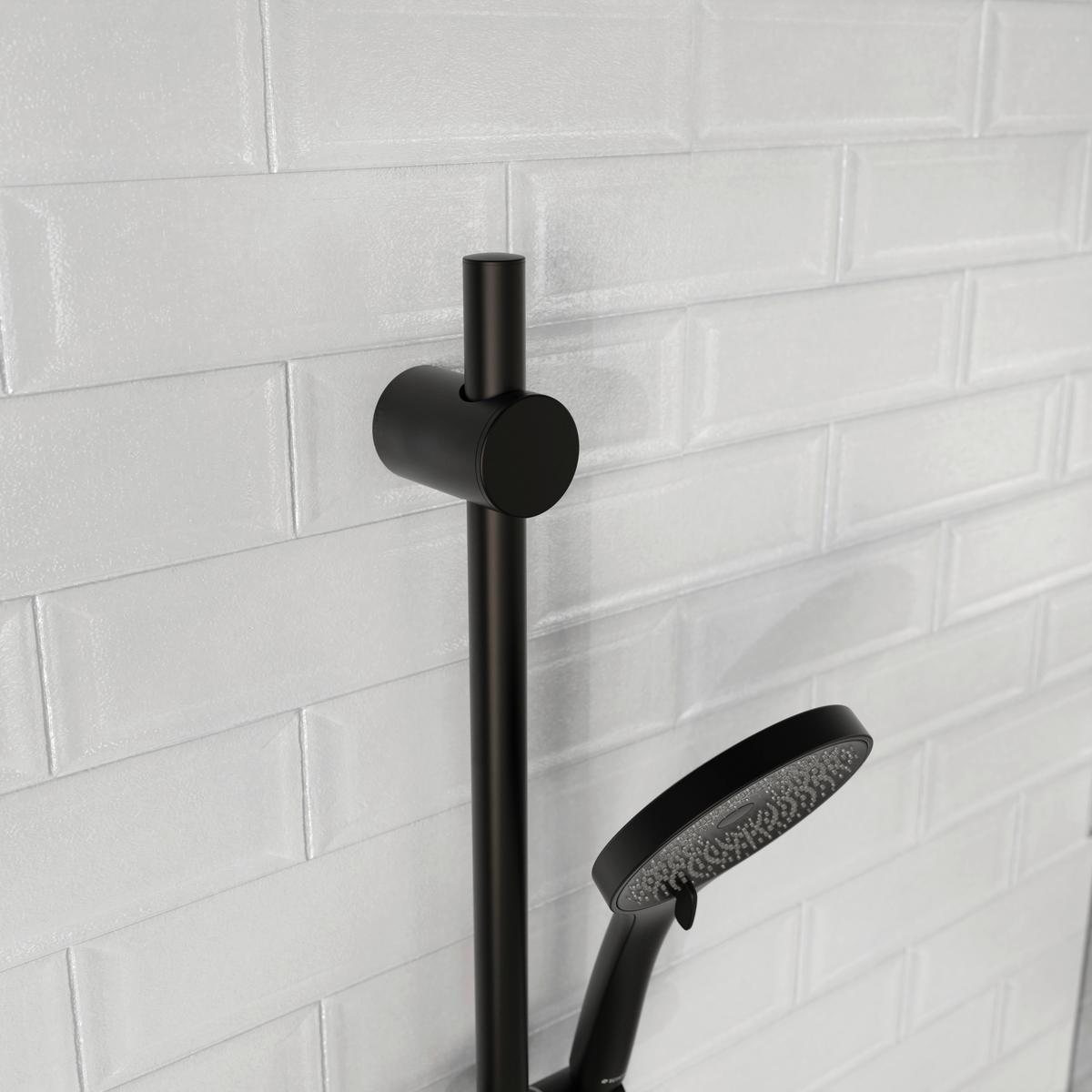 ZESTAW NATRYSKOWY 64926 - czarny, Basics, tworzywo sztuczne/metal (11,2/70/13cm) - Schütte