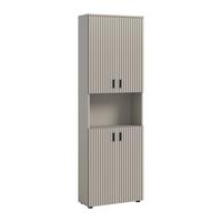 Hochschrank Mone Kaschmir - Kaschmir/Schwarz, Trend, Holzwerkstoff/Kunststoff (60/192/30cm) - MID.YOU