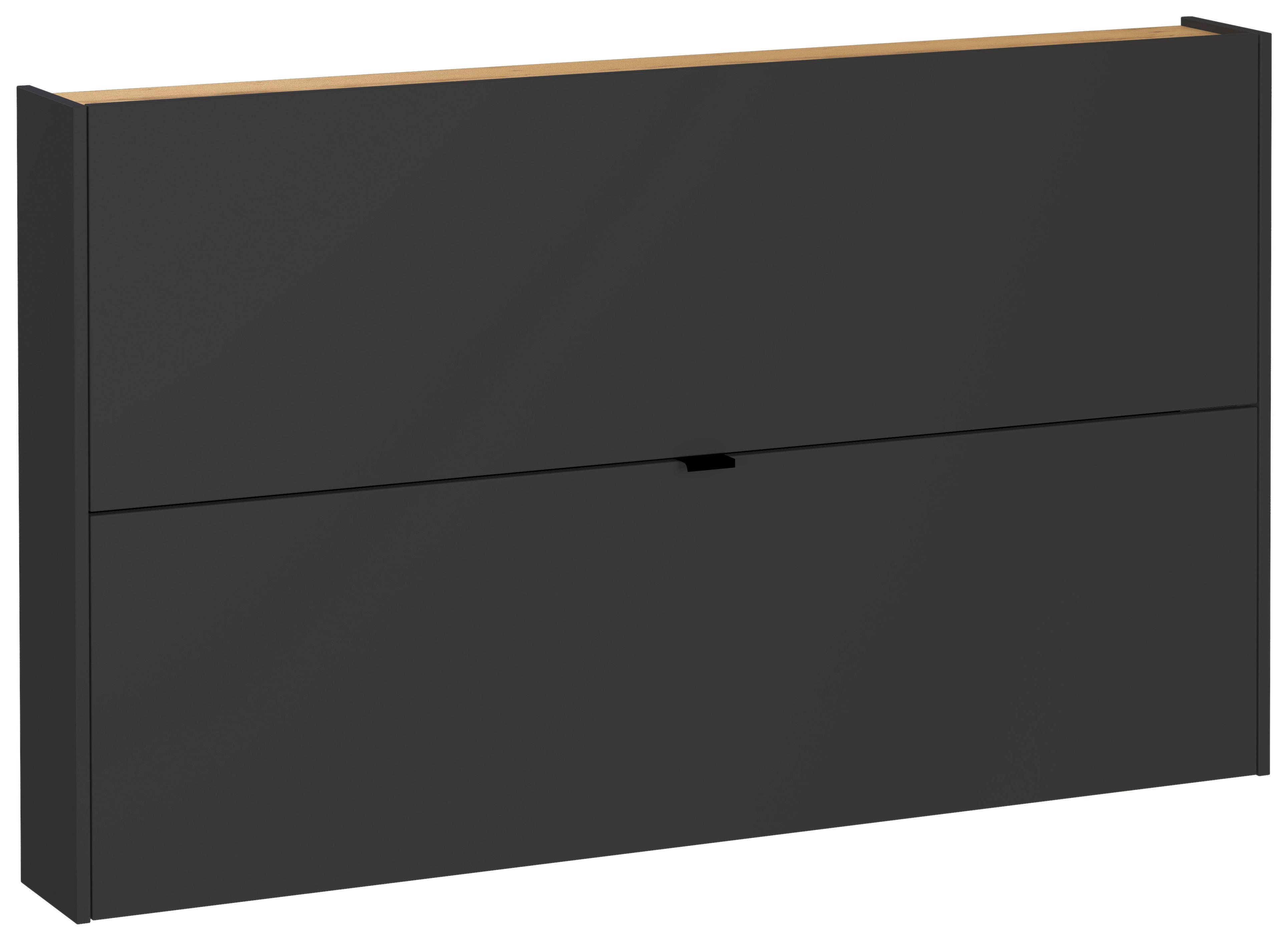 Hängeschuhschrank Ameca Graphitfarben/Eichefarben - Eichefarben/Graphitfarben, MODERN, Holzwerkstoff/Metall (140/83/18cm) - Premium Living