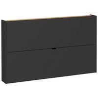 Hängeschuhschrank Ameca Graphitfarben/Eichefarben - Eichefarben/Graphitfarben, MODERN, Holzwerkstoff/Metall (140/83/18cm) - Premium Living