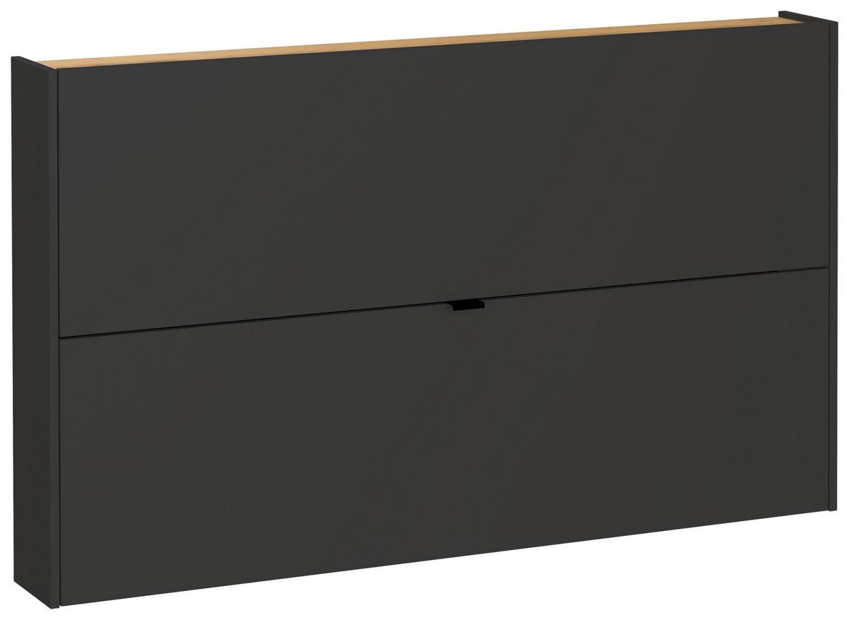 Hängeschuhschrank Ameca Graphitfarben/Eichefarben - Eichefarben/Graphitfarben, MODERN, Holzwerkstoff/Metall (140/83/18cm) - Premium Living