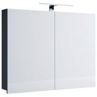 Omara Z Ogledalom Badinos, Črna - črna, Moderno, steklo/leseni material (60/59,2/12cm) - MID.YOU