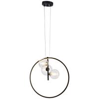 Függőlámpa Ribn - fekete/áttetsző, Modern, Üveg/fém (40/163cm) - Modern Living