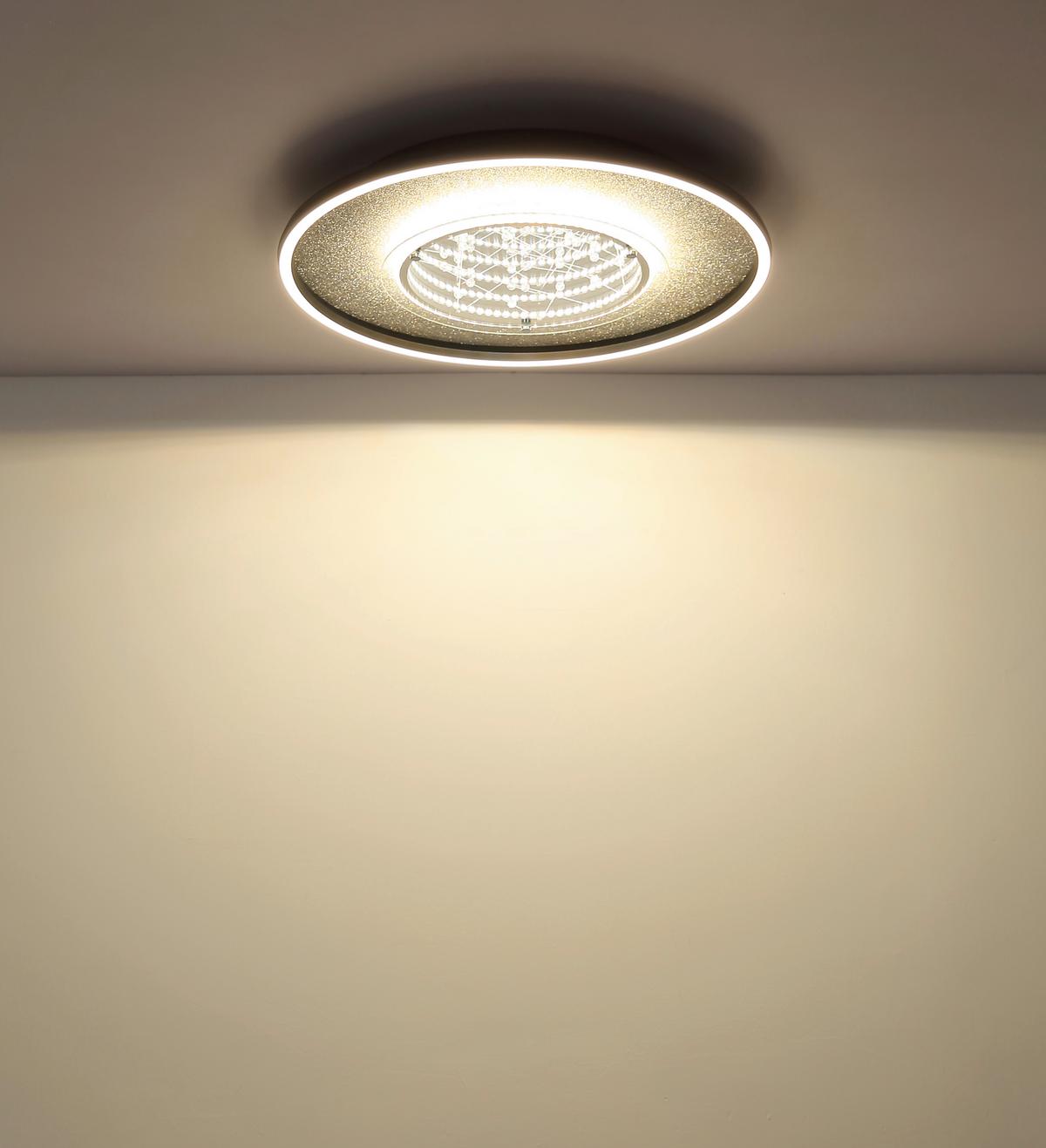 LED Mennyezeti Lámpa 68288d3 Mirrora - fekete/ezüstszínű, Design, műanyag/üveg (51,5/6,8cm) - Globo