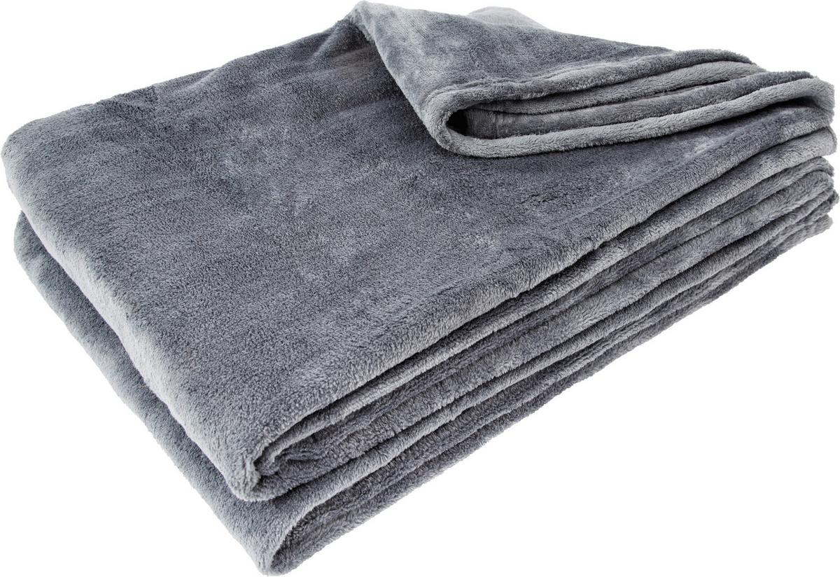 Pătură pufoasă Kuschelix - antracit, textil (140/200cm) - Modern Living