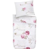 Posteljnina Diary Rose, Bela, Bombaž, 60/80, 140/200 - Romantika, tekstil (140/200cm) - Modern Living