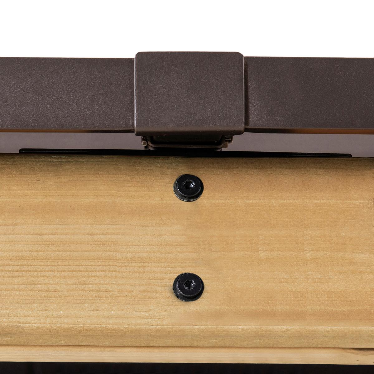 Pavillon Gazebo Pirin Dunkelbraun Echtholz - Dunkelbraun, Basics, Kunststoff/Metall (336/287/336cm)