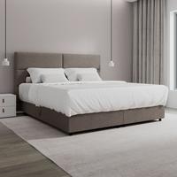 Boxbett Lily ca. 180x200 cm Mokka mit Topper - Schwarz/Mokka, MODERN, Holz/Textil (180/200cm) - Bessagi Home