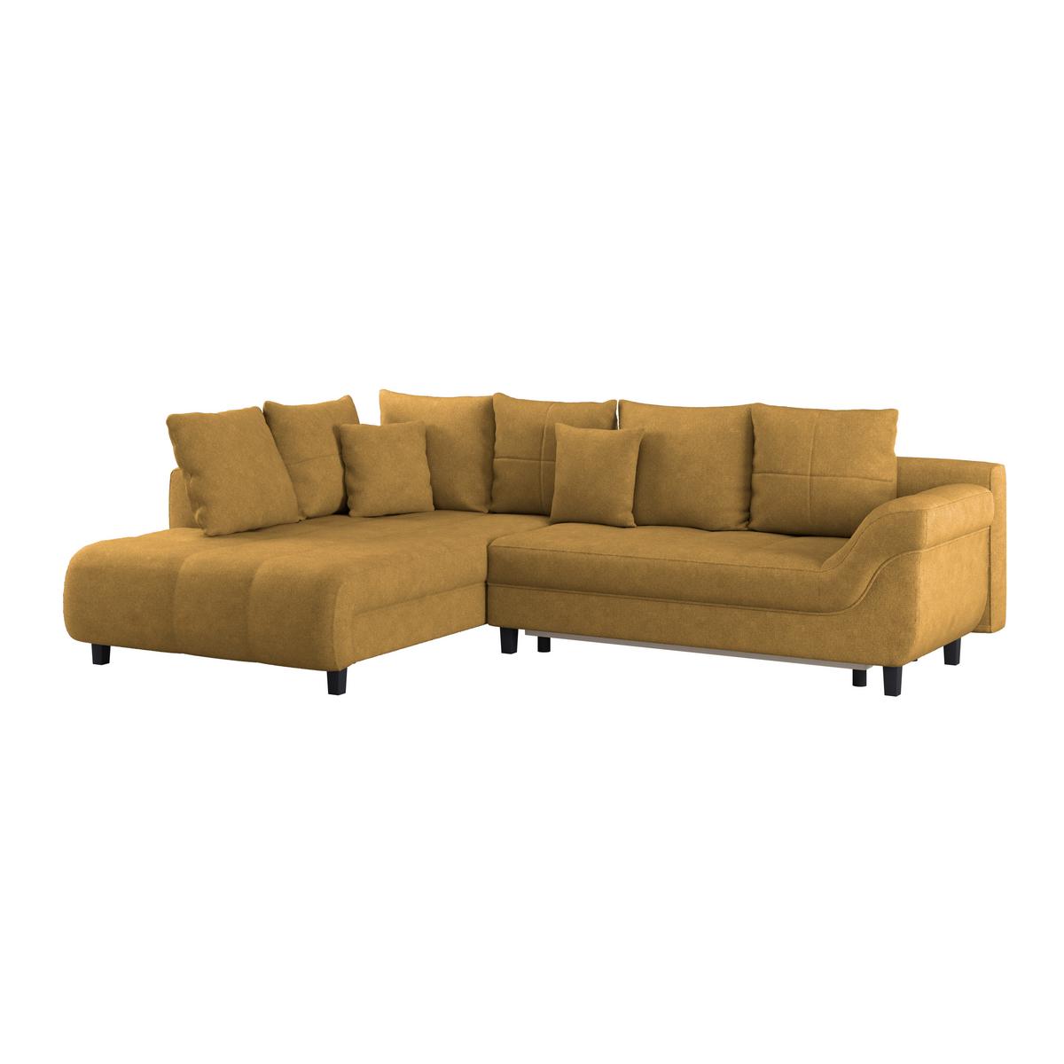 Kutna Garnitura Mendoza - boje senfa/crna, Design, tekstil/drvo (197/309cm) - Modern Living