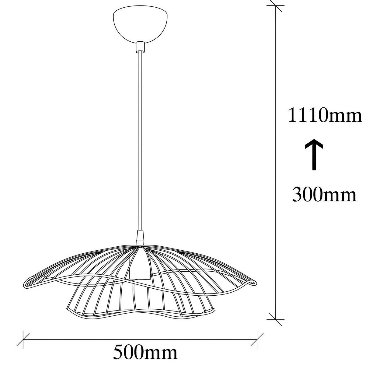 LAMPA WISZĄCA TEL-6500 - czarny, Design, metal (50/111cm) - P & B