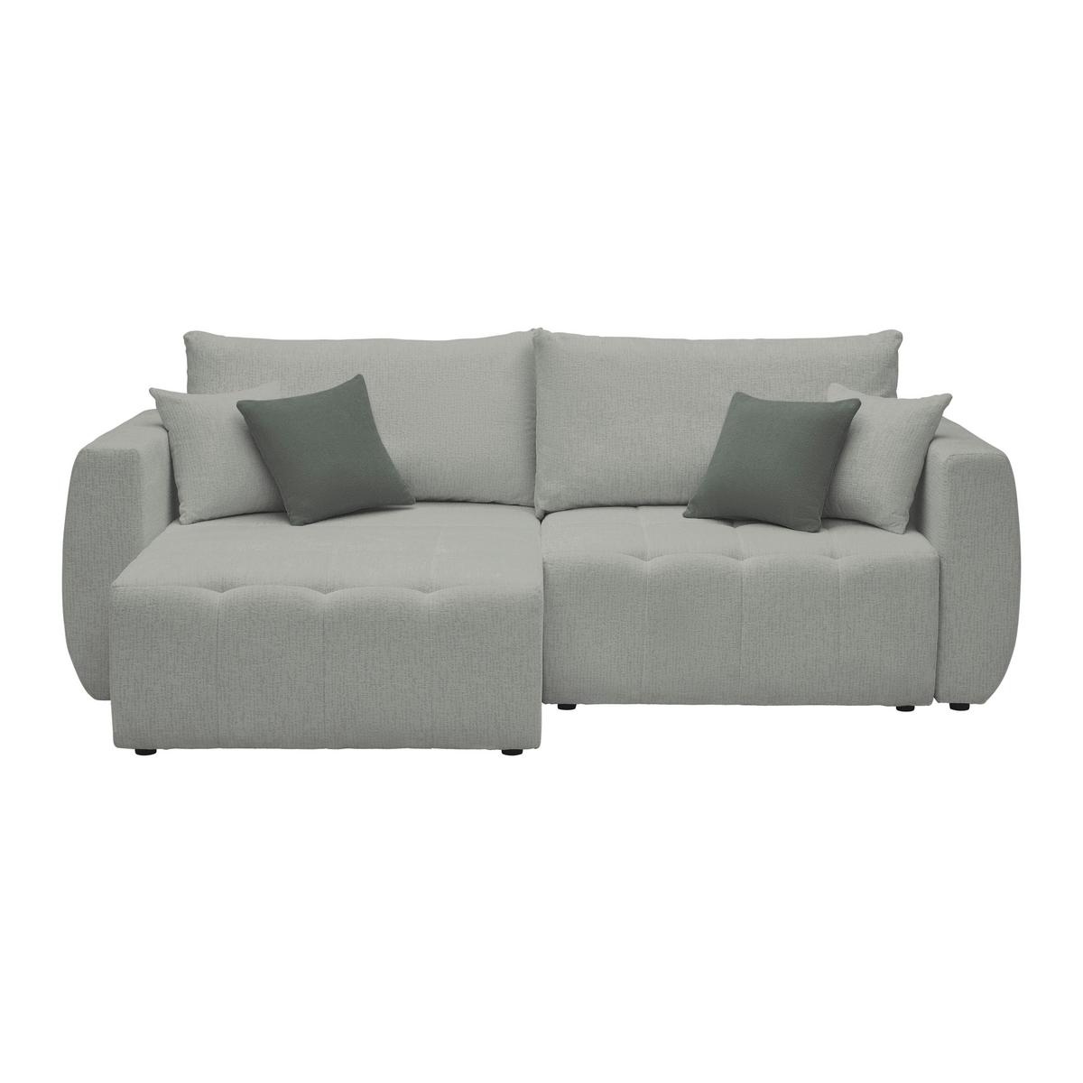 Schlafsofa Bologna Grau - Beige/Schwarz, Holz/Textil (245/74-90/104cm) - Mömax