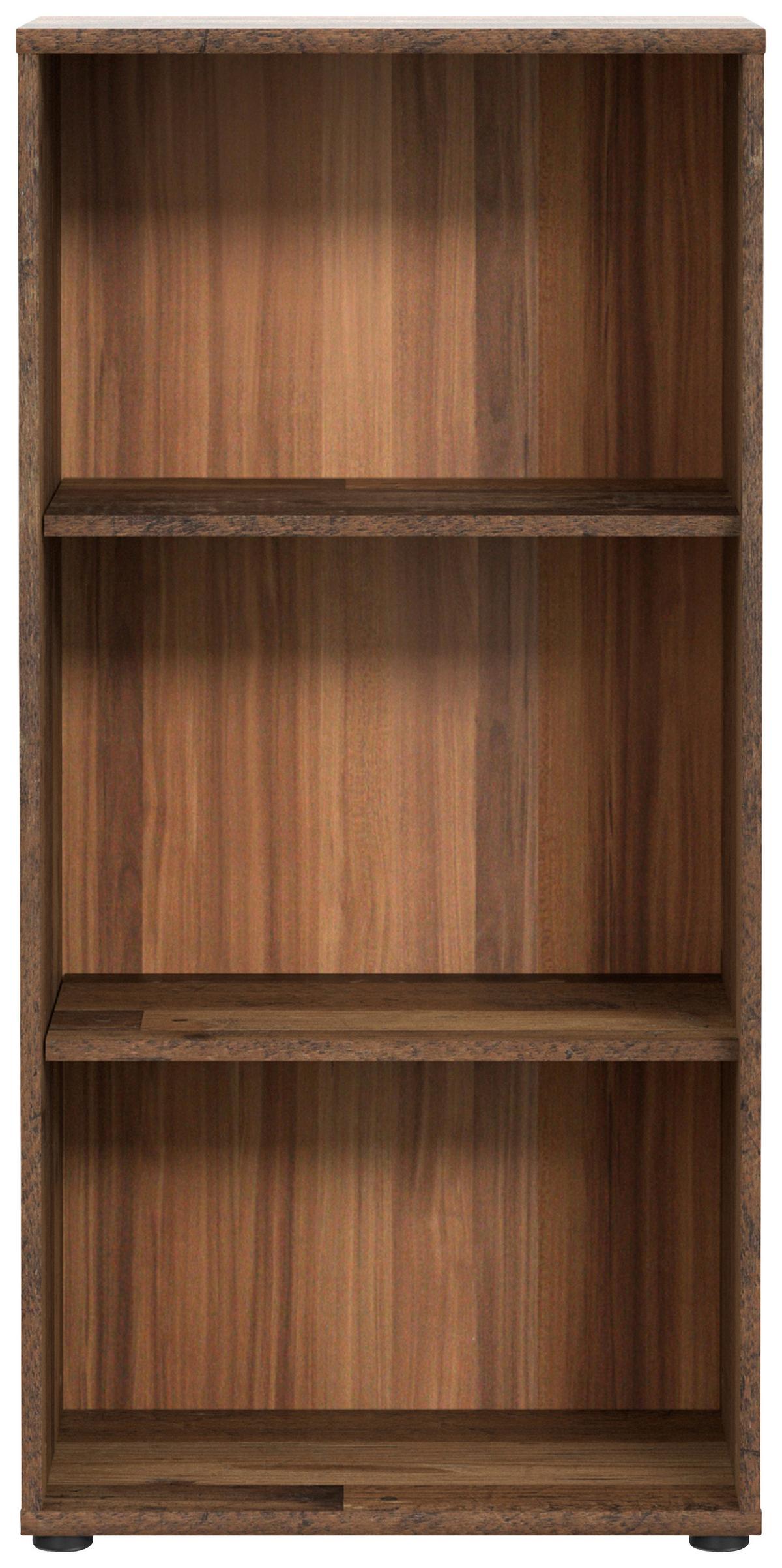 Regal Tempra 2, Rjava - temno rjava/sivorjava, Design, leseni material (54/111,1/34,8cm)