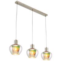 Hängeleuchte Reni Champagnerfarben max.120 Watt - Champagner/Transparent, MODERN, Glas/Kunststoff (86/18/120cm)