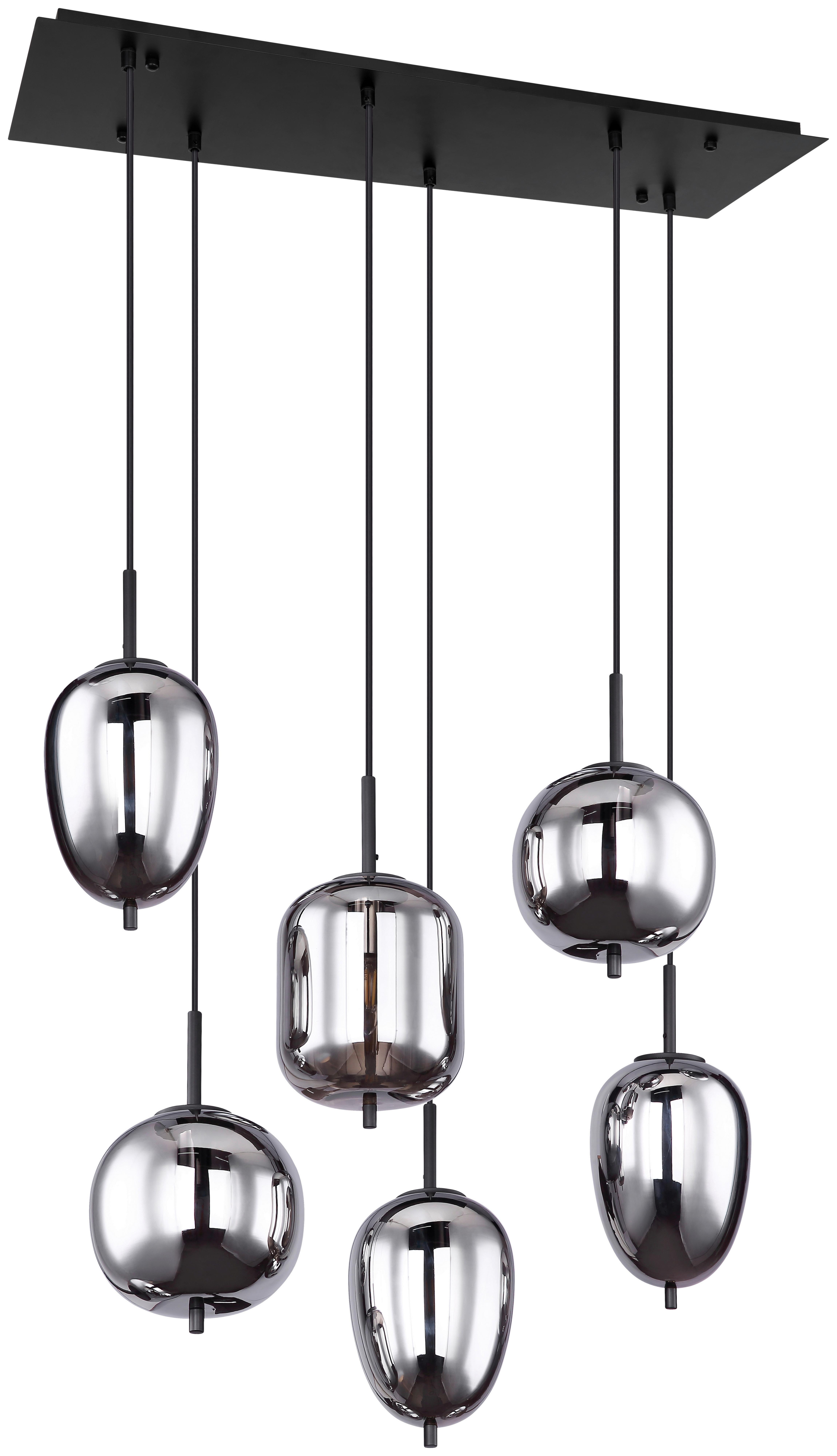 Hängeleuchte Jeanette max. 40 Watt - Schwarz, MODERN, Glas/Metall (80/34/120cm) - Mömax