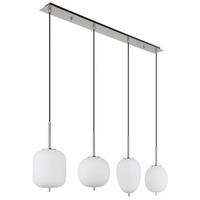 HÄNGELEUCHTE 15345-4NO - Opal/Schwarz, Trend, Glas/Kunststoff (110/18,5/120cm) - Globo