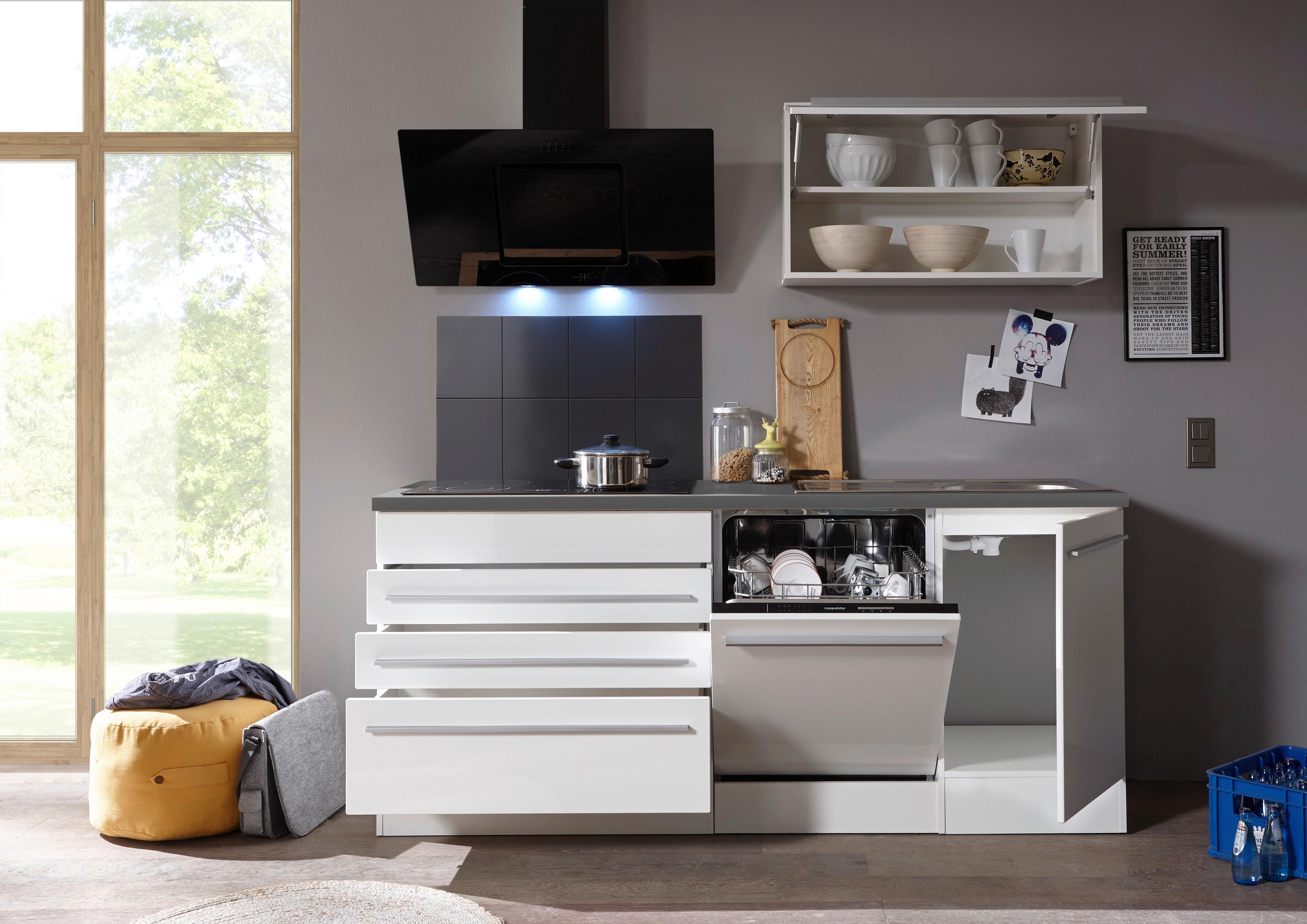 Kuhinjski Blok Welcome Jazz 4 - bela/antracit, Konvencionalno, leseni material (200cm) - Xora
