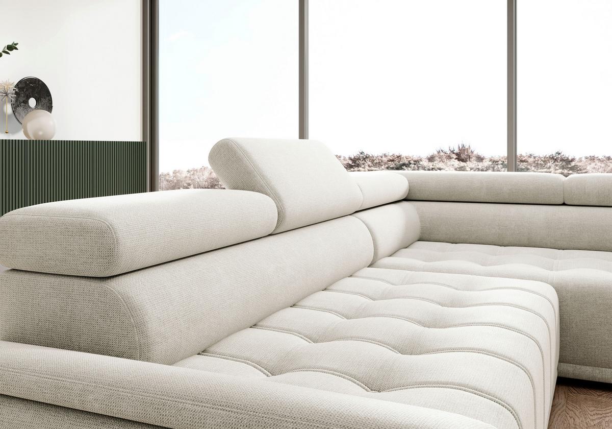 Kutna Garnitura Gremio - boje pijeska/crna, Moderno, tekstil/plastika (283/106cm) - Modern Living