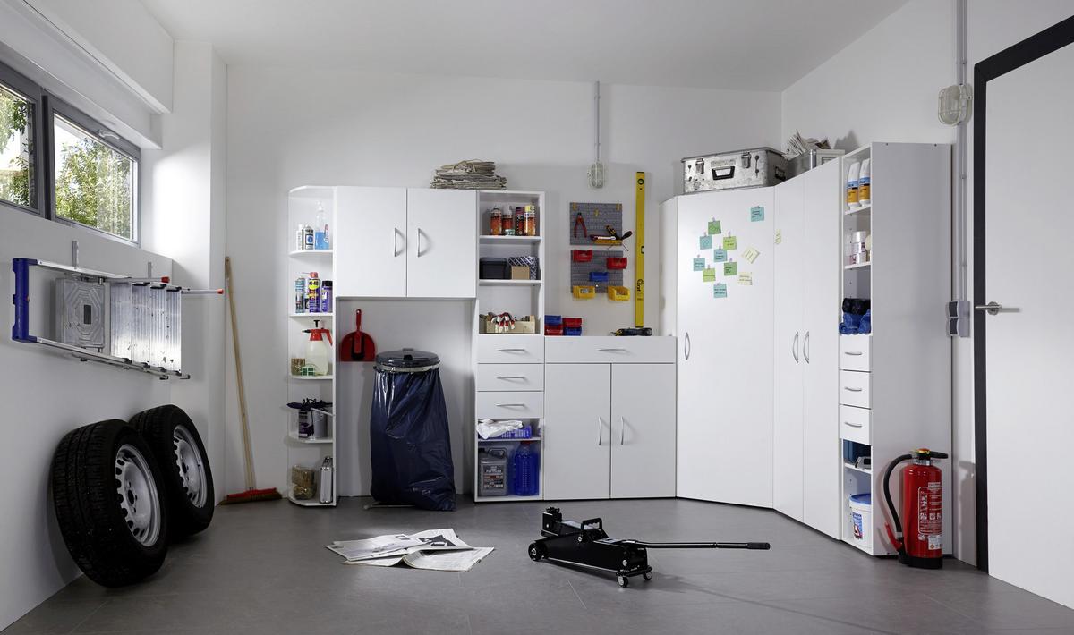SZAFA NAROŻNA MULTIRAUMKONZEPT - biały/kolor aluminiowy, Konventionell, materiał drewnopochodny/tworzywo sztuczne (80/185/80cm) - Xora