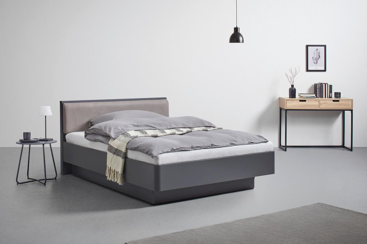 Polsterbett Mariello ca. 140x 200 cm Anthrazit/Cappuccino - Anthrazit/Cappuccino, MODERN, Holz/Textil (140/200cm) - Bessagi Home